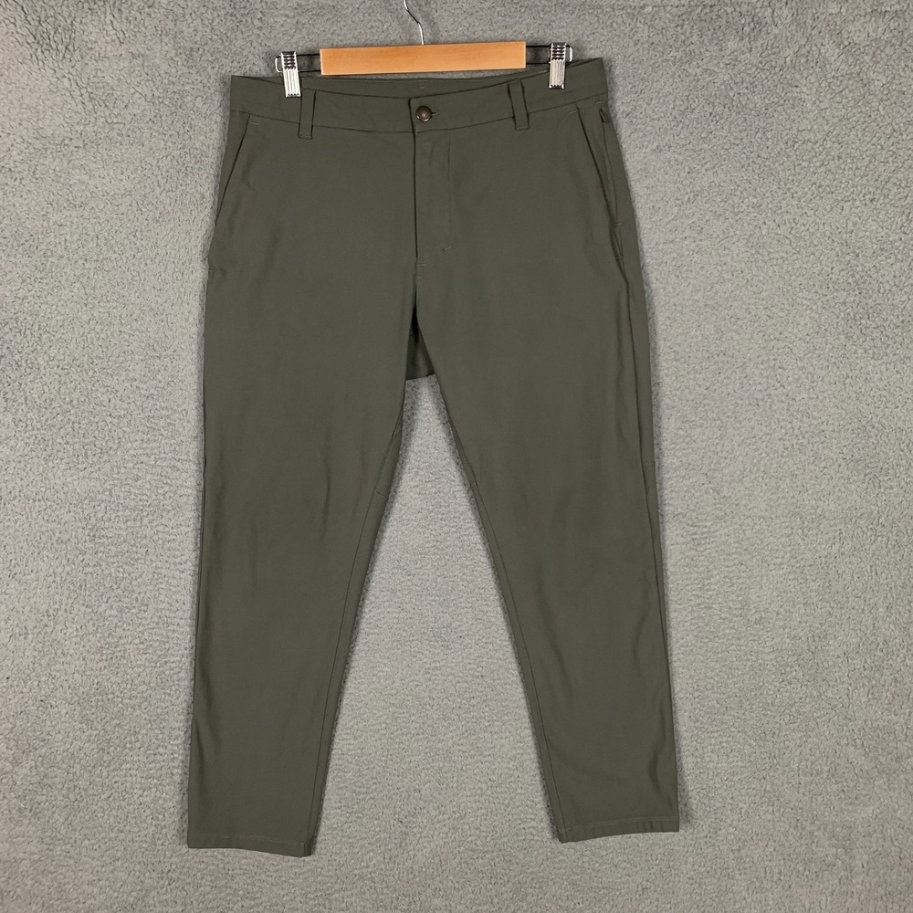 Lululemon Chino Pant Mens 32 x 27 Olive Green Classic Fit Performance Commission